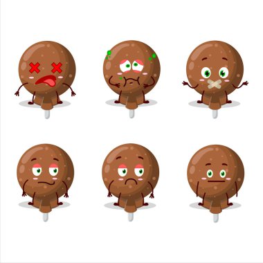 Portakallı lolipop, ifadesiz çizgi film karakteri. Vektör illüstrasyonu