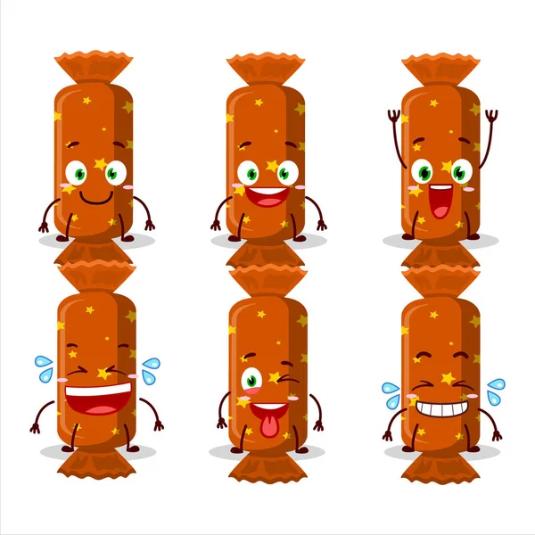 Gülen suratlı, turuncu uzun şekerli çizgi film karakteri. Vektör illüstrasyonu