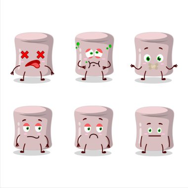 Çilekli marşmelov çizgi film karakteri, ifadesiz. Vektör illüstrasyonu