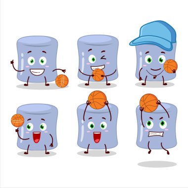 Basketbol atleti olarak marshmallow çizgi film karakteri olarak yetenekliydi. Vektör illüstrasyonu