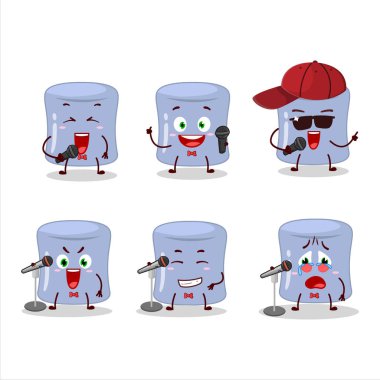 Sevimli bir çizgi film dizaynı olan böğürtlen şekerlemesi ünlü bir şarkı söylüyor. Vektör illüstrasyonu