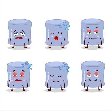 Uykulu suratlı yaban mersinli şekerlemenin çizgi film karakteri. Vektör illüstrasyonu