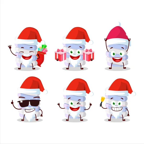 Weihnachtsmann Emoticons Mit Blauem Marshmallow Twist Cartoon Figur Vektorillustration — Stockvektor