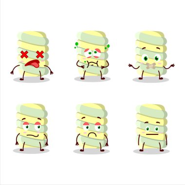 Sarı lokum kıvrımlı çizgi film karakteri, ifadesiz. Vektör illüstrasyonu