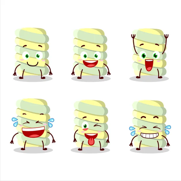 Personagem Desenhos Animados Torção Marshmallow Amarelo Com Expressão Sorriso Ilustração —  Vetores de Stock