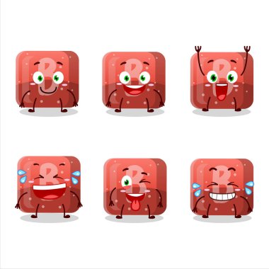 Gülen suratlı kırmızı şekerleme B 'nin çizgi film karakteri. Vektör illüstrasyonu