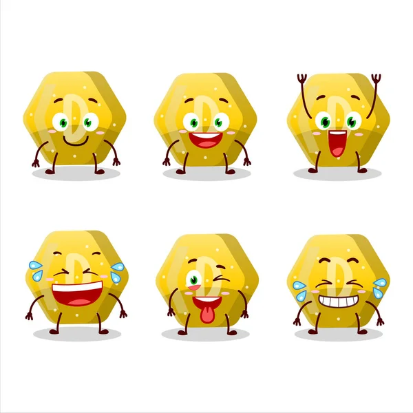 Personagem Desenhos Animados Goma Amarela Doce Com Expressão Sorriso Ilustração — Vetor de Stock