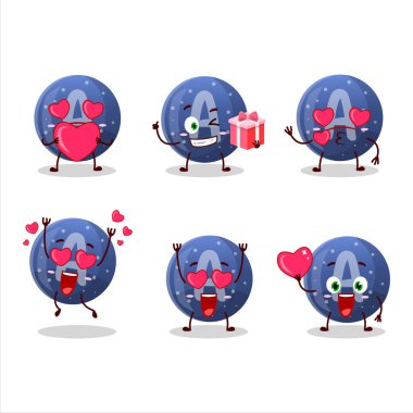 Mavi şekerleme. Sevgi dolu bir çizgi film karakteri. Vektör illüstrasyonu