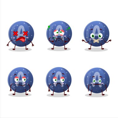 Mavi şekerli, suratsız bir çizgi film karakteri. Vektör illüstrasyonu