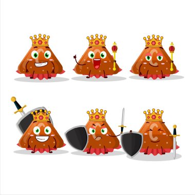 Altın taç takan karizmatik bir Kral portakal şekerli C çizgi film karakteri. Vektör illüstrasyonu