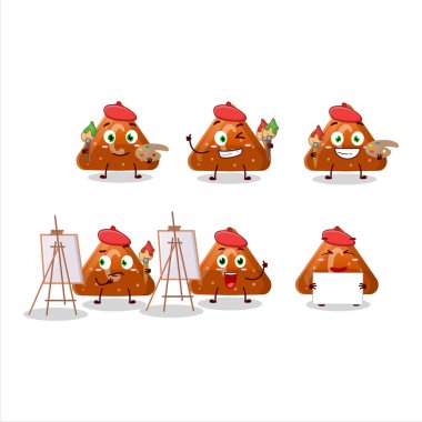 Portakal şekerli C çizgi film karakterinin fırçalı sanatçısı. Vektör illüstrasyonu