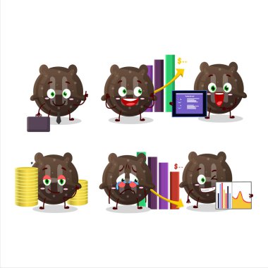 Çikolatalı şekerleme H karakteri ticari yatırım maskotu olarak tasarlıyor. Vektör illüstrasyonu