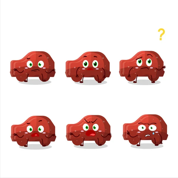卡通人物的红色轿车粘胶糖果用什么表情 矢量说明 — 图库矢量图片