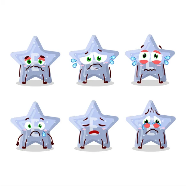 Star Bleu Bonbons Gommeux Personnage Dessin Animé Avec Une Expression — Image vectorielle