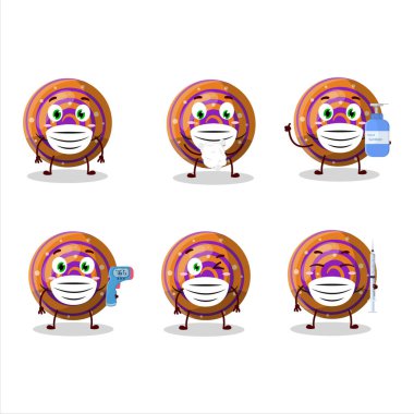 Portakallı sarımsaklı şekerleme karikatür tasarımı bir salgın sırasında sağlıklı kalmaya devam ediyor. Vektör illüstrasyonu