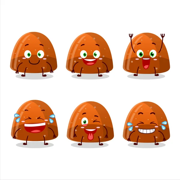Cartoon Character Orange Jelly Gummy Candy Smile Expression Vector Illustration — Vetor de Stock