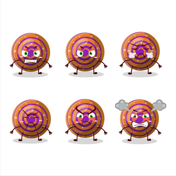 Arancione Spirale Caramelle Gommoso Personaggio Dei Cartoni Animati Con Varie — Vettoriale Stock