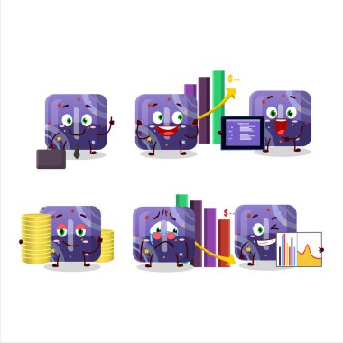 Mor şekerli I karakteri ticari yatırım maskotu olarak tasarlandı. Vektör illüstrasyonu