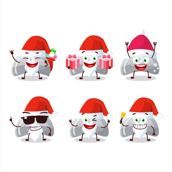 Weihnachtsmann Emoticons Mit Gebogenen Weißen Gummibärchen Cartoon Figur Vektorillustration — Stockvektor