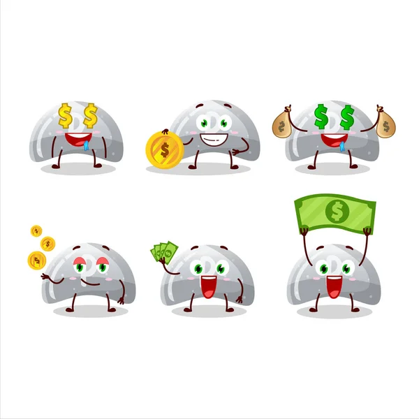 Curve White Gummy Candy Cartoon Character Cute Emoticon Bring Money — 图库矢量图片
