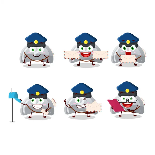 Picture Cheerful Curve White Gummy Candy Postman Cartoon Design Concept — Vettoriale Stock