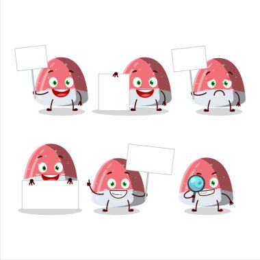 Pufflettes şekerleme çizgi film karakteri bilgi panosu getirdi. Vektör illüstrasyonu