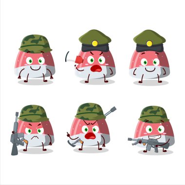 Çekici bir asker sakızlı şeker karikatürlü fotoğraf makinesi getiriyor. Vektör illüstrasyonu