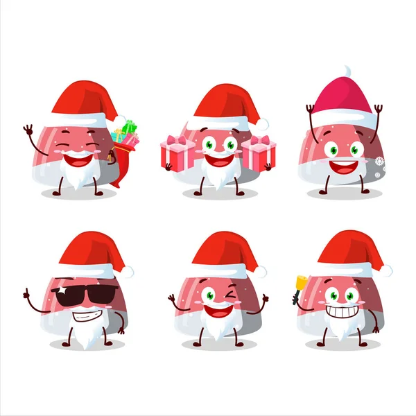 Santa Claus Emoticons Pufflettes Gummy Candy Cartoon Character Приклад Вектора — стоковий вектор