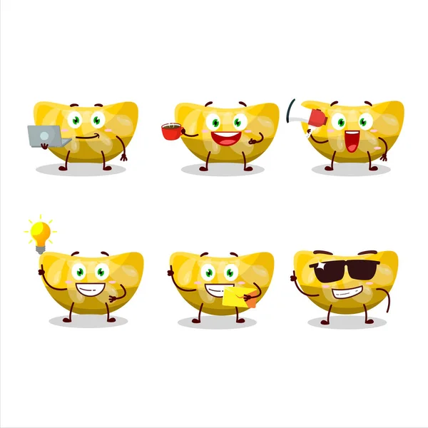 Orange Gummy Candy Cartoon Character Various Types Business Emoticons Vector — Stock Vector