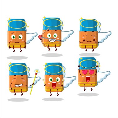 Turuncu silgi, sevimli bir melek karakteri olarak dizayn edilmiş. Vektör illüstrasyonu