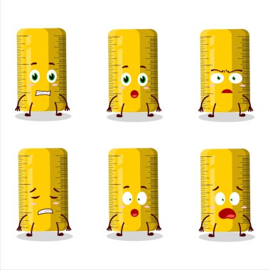 Korkak suratlı sarı cetvel karakteri. Vektör illüstrasyonu