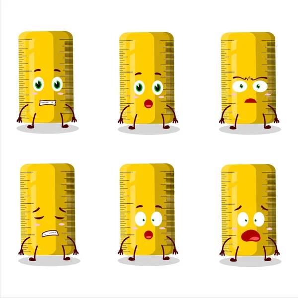 Korkak suratlı sarı cetvel karakteri. Vektör illüstrasyonu