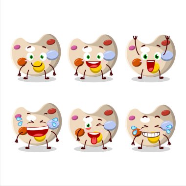 Gülen surat ifadeli bir çizgi film karakteri. Vektör illüstrasyonu