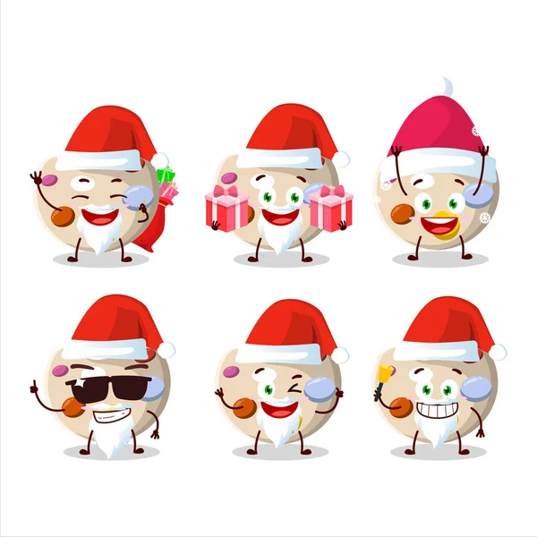 Emoticones Santa Claus Con Personaje Dibujos Animados Paleta Pintura Ilustración — Vector de stock