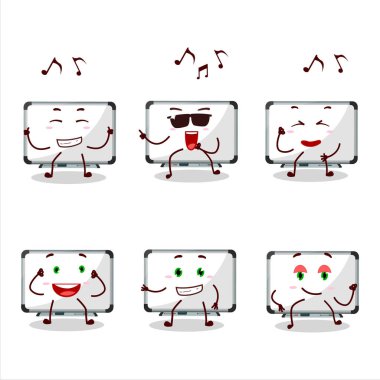 Beyaz tahta dansçısının müzikten hoşlanan çizgi film karakteri. Vektör illüstrasyonu