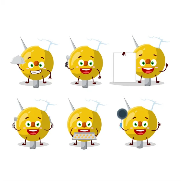 Cartoon Character Term Stationery Various Chef Emoticons Vector Illustration — ストックベクタ
