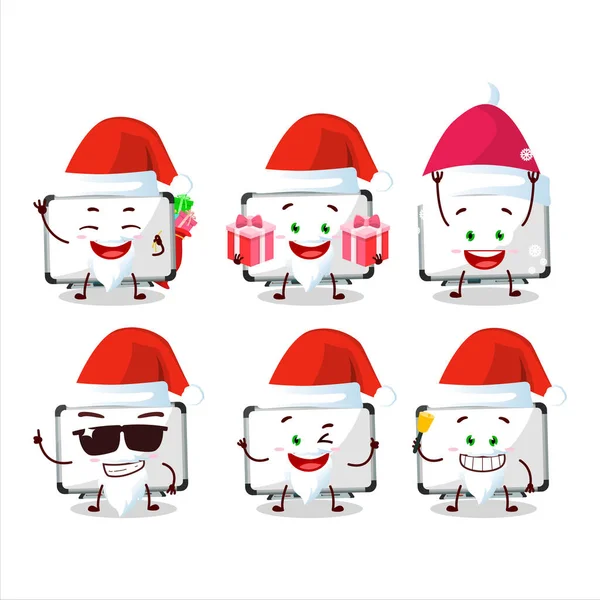 Emoticones Santa Claus Con Personaje Dibujos Animados Pizarra Blanca Ilustración — Vector de stock