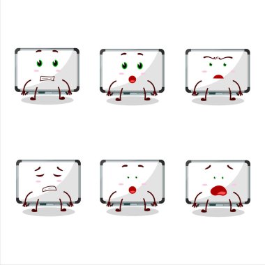 Korkak suratlı beyaz pano karakteri. Vektör illüstrasyonu