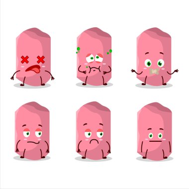 İfadesiz pembe tebeşir çizgi film karakteri. Vektör illüstrasyonu