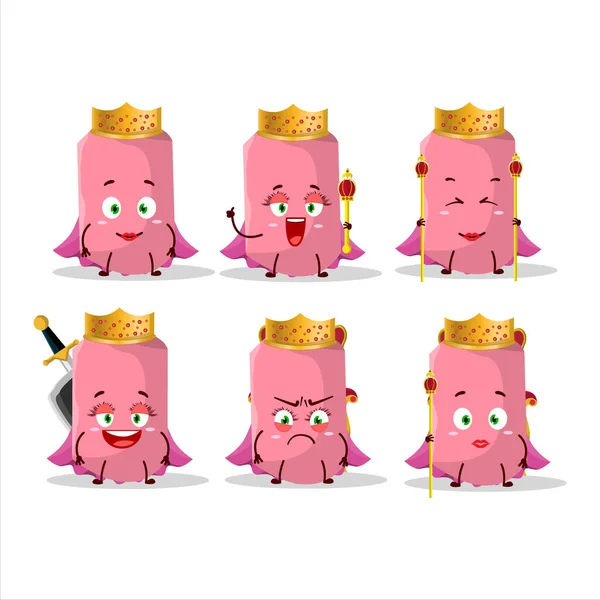 Queen Her Magic Clothes Cartoon Pink Chalk Wearing Tiara Vector — Archivo Imágenes Vectoriales