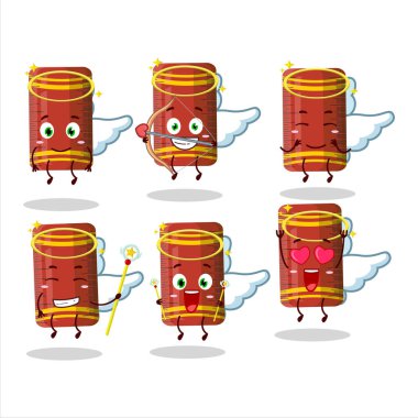 Kırmızı cetvel çizgi filmi sevimli bir melek karakteri olarak tasarlar. Vektör illüstrasyonu