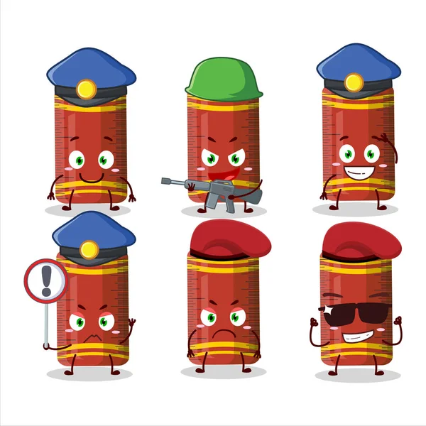 Oficial Policía Dedicado Del Estilo Diseño Mascota Regla Roja Ilustración — Archivo Imágenes Vectoriales