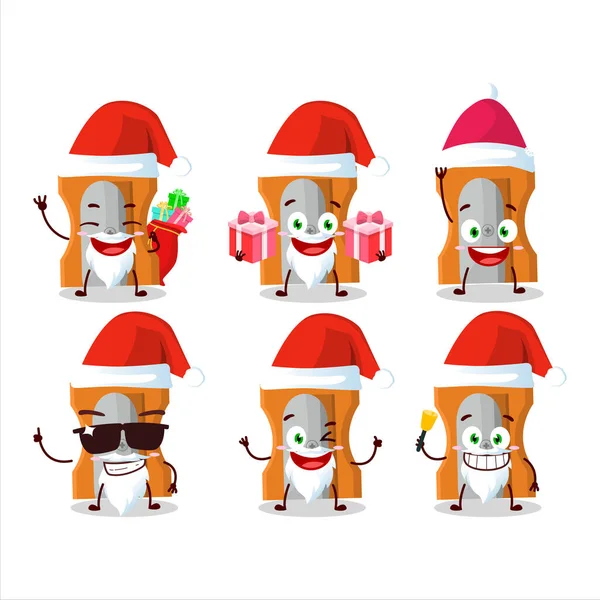 Santa Claus Emoticons Orange Pencil Sharpener Cartoon Character Vector Illustration — Image vectorielle