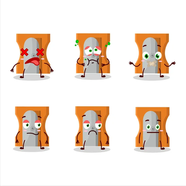 Taille Crayon Orange Personnage Dessin Animé Avec Expression Nope Illustration — Image vectorielle