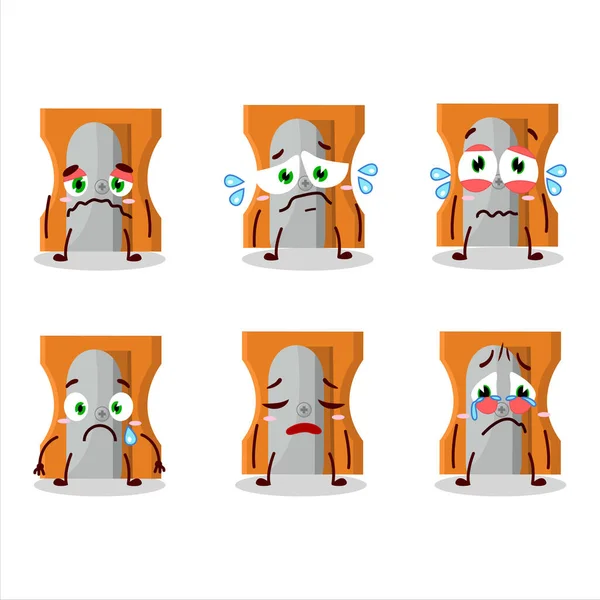 Orange Taille Crayon Personnage Dessin Animé Avec Une Expression Triste — Image vectorielle