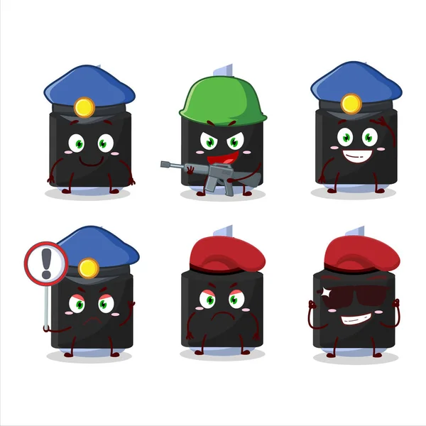 Dedicated Police Officer Blue Highlighter Mascot Design Style Vector Illustration — Stockový vektor