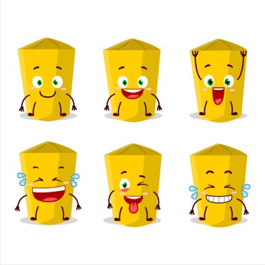 Sarı tebeşir ve gülücük ifadeli çizgi film karakteri. Vektör illüstrasyonu