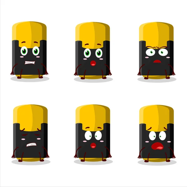 Character Cartoon Yellow Highlighter Scared Expression Vector Illustration — Vetor de Stock