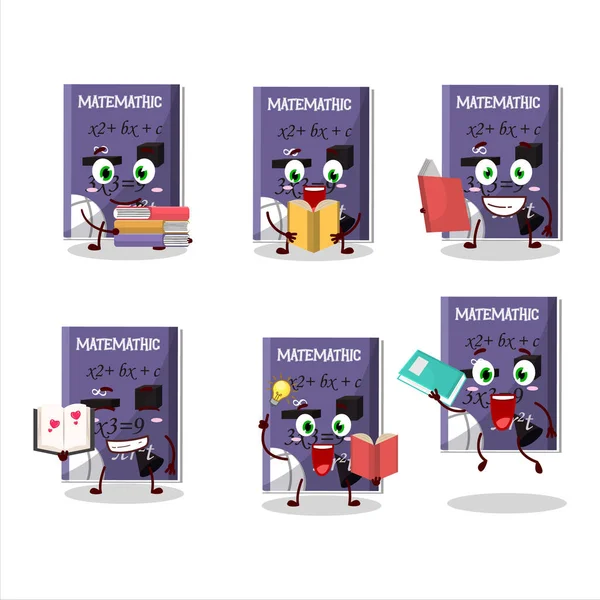 Picture Matemathic Book Cartoon Character Concept Reading Amusing Book Vector — Image vectorielle