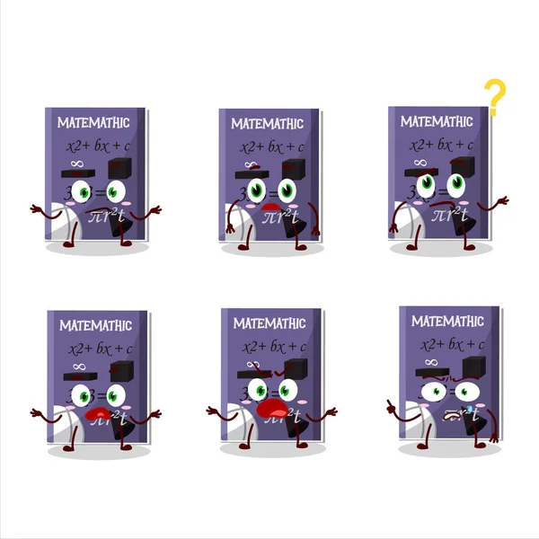 Cartoon Character Matemathic Book What Expression Vector Illustration — Image vectorielle